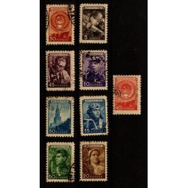 1948 - Sovjetunionen - AFA 1222-29- Frimærke - Stempel. 1948 - Sovjetunionen - AFA 1222-29- Frimærke - Stempel.